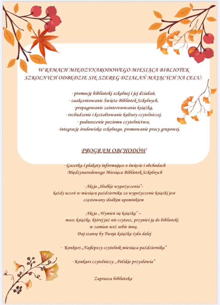 Październik - Międzynarodowy Miesiąc Bibliotek Szkolnych 2025 6