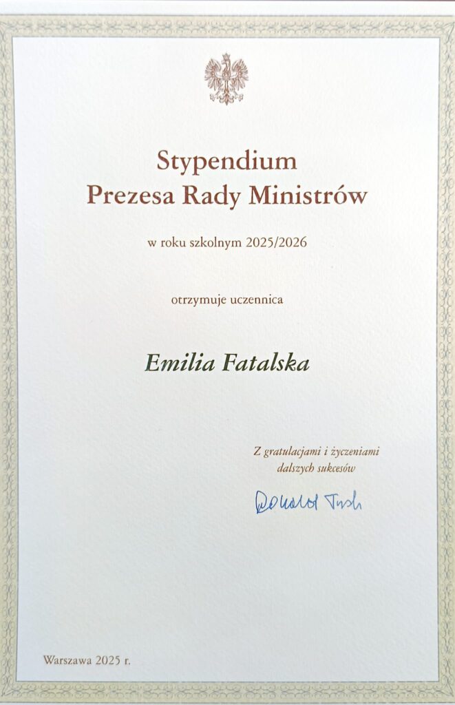 Uczennice naszej szkoły nagrodzone Stypendiami Prezesa Rady Ministrów 1